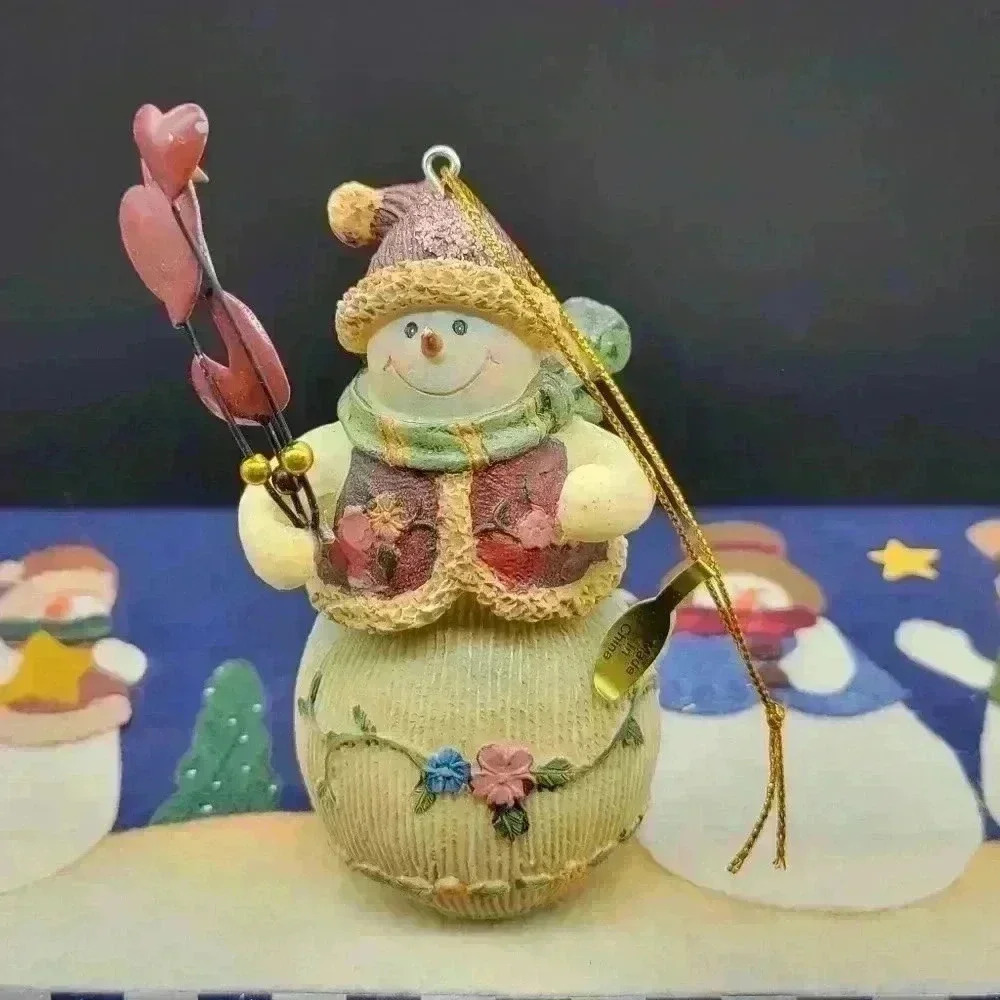 Vintage Christmas Collectors Four Snowman Figurines W/Box Farmhouse Multicolor - Picture 10 of 14